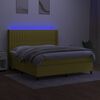 vidaXL z&ouml;ld sz&ouml;vet rug&oacute;s &eacute;s LED-es &aacute;gy matraccal 180 x 200 cm