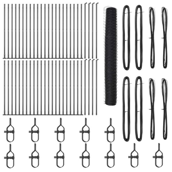 vidaXL Ker&iacute;t&eacute;soszlop Sz&uuml;rke 100 x 1,2 m (50 mm h&aacute;l&oacute;) Ac&eacute;l &eacute;s PVC