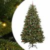 vidaXL Mű kar&aacute;csonyfa 240 cm 300 LED Meleg feh&eacute;r PVC &eacute;s Ac&eacute;l Z&ouml;ld