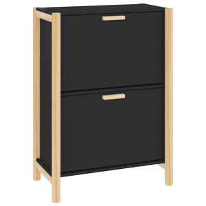 vidaXL fekete szerelt fa cipőszekr&eacute;ny 57,5 x 33 x 80 cm