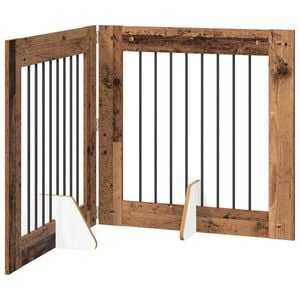 vidaXL &Ouml;sszecsukhat&oacute; kutyaker&iacute;t&eacute;s &aacute;llv&aacute;nyokkal 2 db Antik Fa 160,5 cm