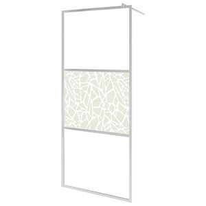 vidaXL zuhanyfal kőmint&aacute;s ESG &uuml;veggel 90 x 195 cm