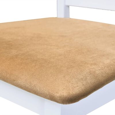 vidaXL 5 részes barna-fehér tömör fa bárasztal és szék garnitúra