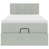 vidaXL Ottomán ágykeret matraccal Világosszürke 100x200cm bársony