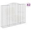 vidaXL 2 db &iacute;ves horganyzott vas gabion kos&aacute;r 300x50x220/240 cm