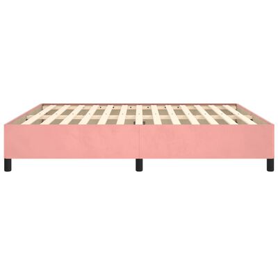 vidaXL rózsaszín bársony ágykeret 160x200 cm
