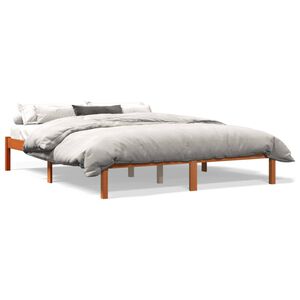 vidaXL viaszbarna t&ouml;m&ouml;r fenyőfa &aacute;gy matrac n&eacute;lk&uuml;l 160 x 200 cm