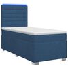 vidaXL Boxspring &aacute;gy matraccal LED szalagokkal K&eacute;k 90 x 190 cm Sz&ouml;vet