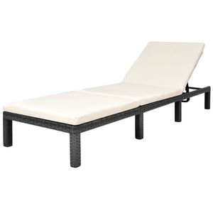 vidaXL fekete polyrattan napoz&oacute;&aacute;gy p&aacute;rn&aacute;val