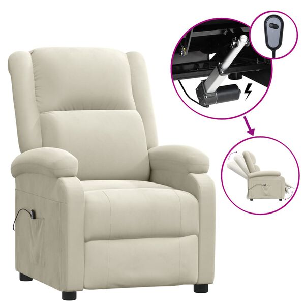 vidaXL kr&eacute;msz&iacute;nű b&aacute;rsony elektromos d&ouml;nthető fotel