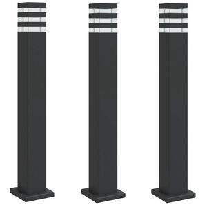 vidaXL 3 db fekete alum&iacute;nium k&uuml;lt&eacute;ri &aacute;ll&oacute;l&aacute;mpa 80 cm