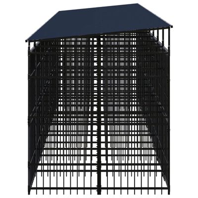 vidaXL acél kültéri kutyakennel tetővel 16,59 m²