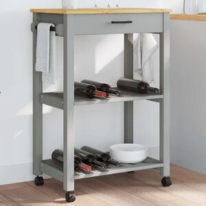 vidaXL MONZA t&ouml;m&ouml;r fenyőfa konyhai kocsi 60 x 40 x 88,5 cm
