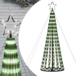 vidaXL hideg feh&eacute;r LED kar&aacute;csonyfa 275 LED 180 cm
