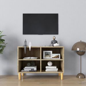 vidaXL sonoma-t&ouml;lgysz&iacute;nű TV-szekr&eacute;ny t&ouml;m&ouml;r fal&aacute;bakkal 69,5x30x50 cm