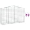 vidaXL 9 db &iacute;ves horganyzott vas gabion kos&aacute;r 200x50x120/140 cm