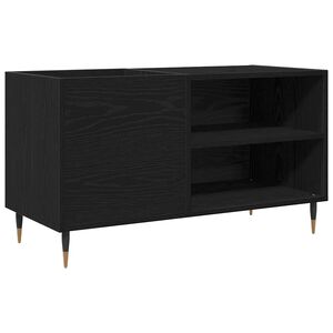 vidaXL Hanglemez szekr&eacute;ny Fekete t&ouml;lgy 85 x 38 x 48 cm Szerelt Fa