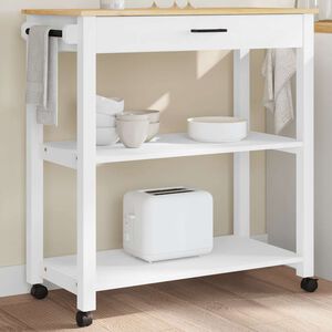 vidaXL MONZA t&ouml;m&ouml;r fenyőfa konyhai kocsi 84 x 40 x 88,5 cm