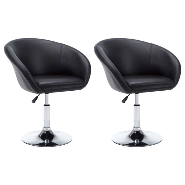 vidaXL 2 db fekete forgó műbőr étkezőszék