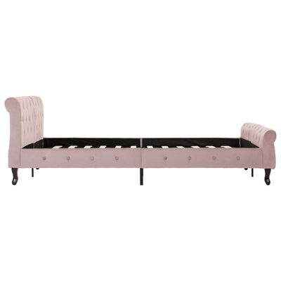 vidaXL rózsaszín bársony ágykeret 140 x 200 cm