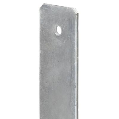 vidaXL 6 db ezüstszínű horganyzott acél kerítéshorgony 7 x 6 x 60 cm