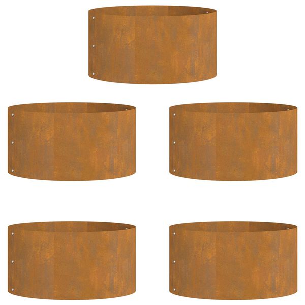 vidaXL Kerti ültetők 5 pcs Barna 40 x 40 x 20 cm Corten acél