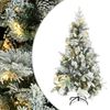 vidaXL PVC &eacute;s PE megvil&aacute;g&iacute;tott kar&aacute;csonyfa h&oacute;val/fenyőtobozzal 195 cm