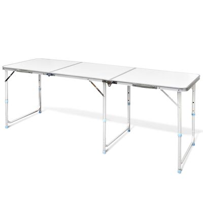 Összecsukható Állítható Alumínium Kemping asztal 180 x 60 cm