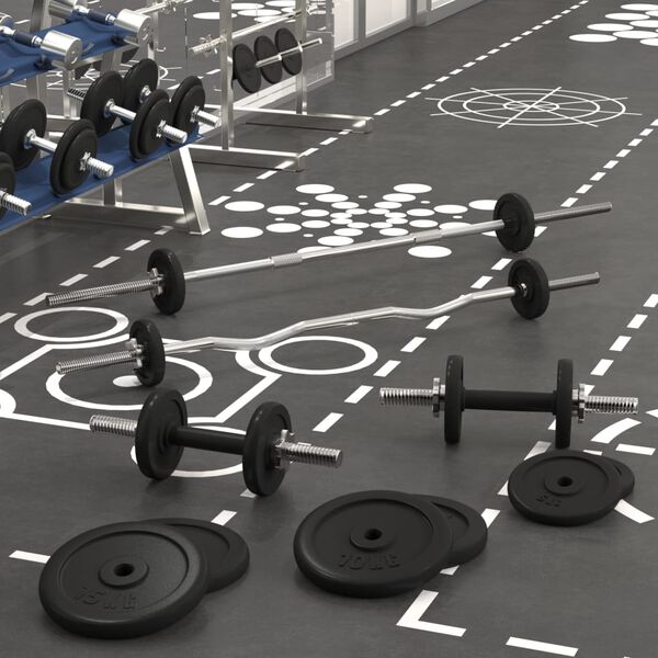 vidaXL &ouml;nt&ouml;ttvas egykezes &eacute;s k&eacute;tkezes s&uacute;lyz&oacute;k t&aacute;rcs&aacute;kkal 90 kg