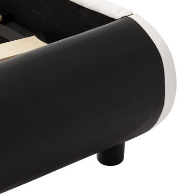 vidaXL fekete LED-es műbőr ágykeret 100 x 200 cm