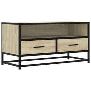 vidaXL sonoma t&ouml;lgysz&iacute;nű szerelt fa &eacute;s f&eacute;m TV-szekr&eacute;ny 80x34,5x40 cm