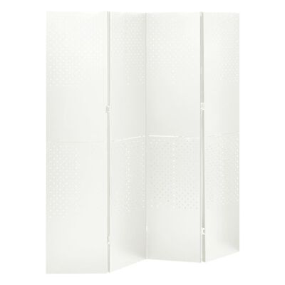 vidaXL fehér acél 4-paneles térelválasztó 160 x 180 cm