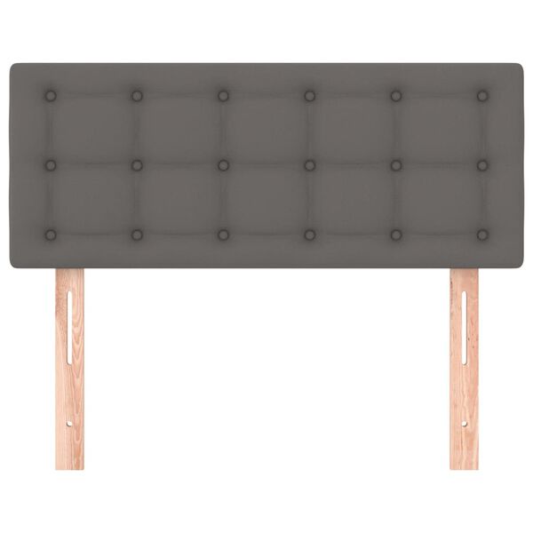 vidaXL szürke műbőr fejtámla 90x5x78/88 cm