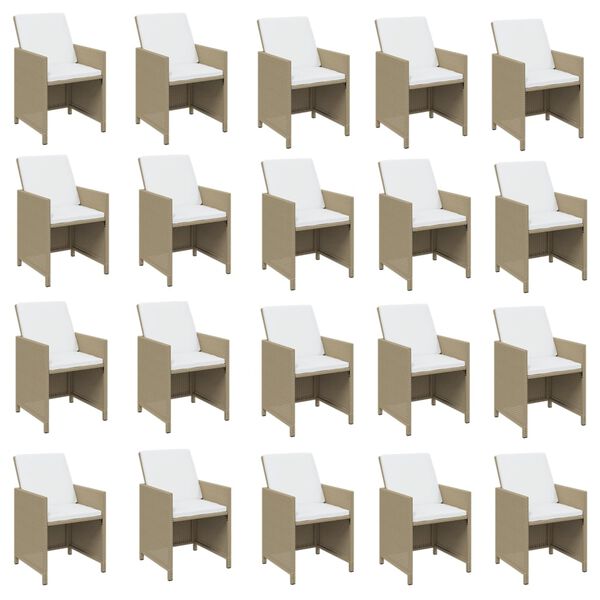 vidaXL 21 r&eacute;szes b&eacute;zs polyrattan kerti &eacute;tkezőgarnit&uacute;ra p&aacute;rn&aacute;kkal