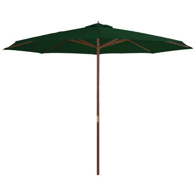 vidaXL zöld kültéri napernyő farúddal 350 cm