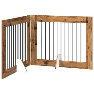 vidaXL &Ouml;sszecsukhat&oacute; kutyaker&iacute;t&eacute;s &aacute;llv&aacute;nyokkal 2 db Antik Fa 200,5 cm