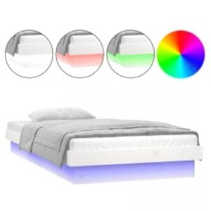 vidaXL feh&eacute;r t&ouml;m&ouml;r fa &aacute;gykeret LED-vil&aacute;g&iacute;t&aacute;ssal 90 x 200 cm