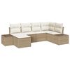 vidaXL Kerti Kanap&eacute; Szett p&aacute;rn&aacute;val 6 pcs Beige &eacute;s kr&eacute;m polirattan
