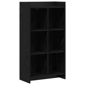 vidaXL K&ouml;nyvszekr&eacute;ny Fekete T&ouml;lgy 59 x 30 x 111 cm Szerelt Fa