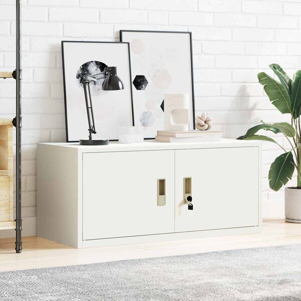 vidaXL T&aacute;rol&oacute;szekr&eacute;ny Feh&eacute;r 90 x 40 x 40 cm Ac&eacute;l