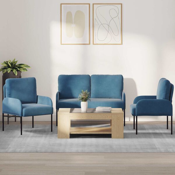 vidaXL &Uuml;lőgarnit&uacute;r&aacute;k p&aacute;rn&aacute;val 3 pcs K&eacute;k 115 x 56 x 80 cm Furn&eacute;r