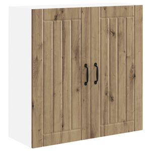 vidaXL Fali Szekr&eacute;ny LUCCA K&eacute;zműves T&ouml;lgy 80 x 31 x 80 cm Szerelt Fa