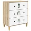 vidaXL Fi&oacute;kos szekr&eacute;ny HANAU Z&ouml;ld lev&eacute;l minta 66 x 36,5 x 75 cm Sonoma
