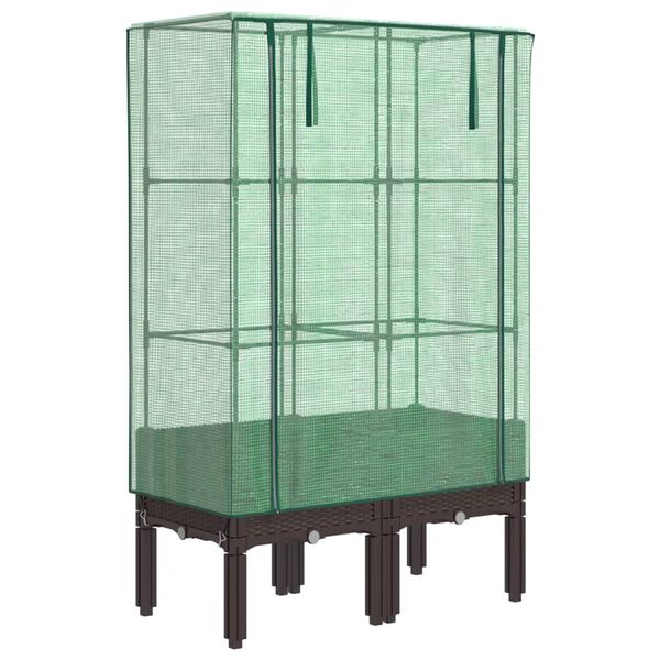vidaXL rattan megjelen&eacute;sű magas&aacute;gy&aacute;s melegh&aacute;ztakar&oacute;val 80x40x140 cm