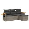 vidaXL 4 r&eacute;szes sz&uuml;rke polyrattan kerti &uuml;lőgarnit&uacute;ra p&aacute;rn&aacute;kkal