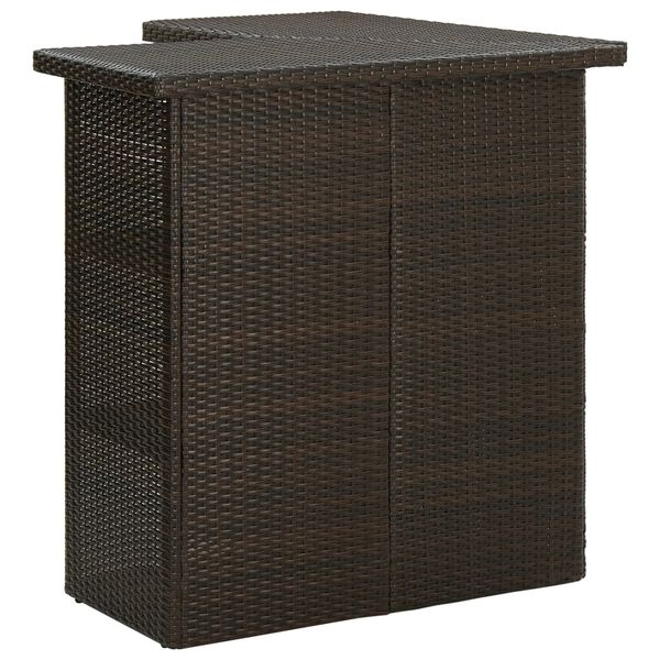 vidaXL barna polyrattan sarok bárasztal 100 x 50 x 105 cm