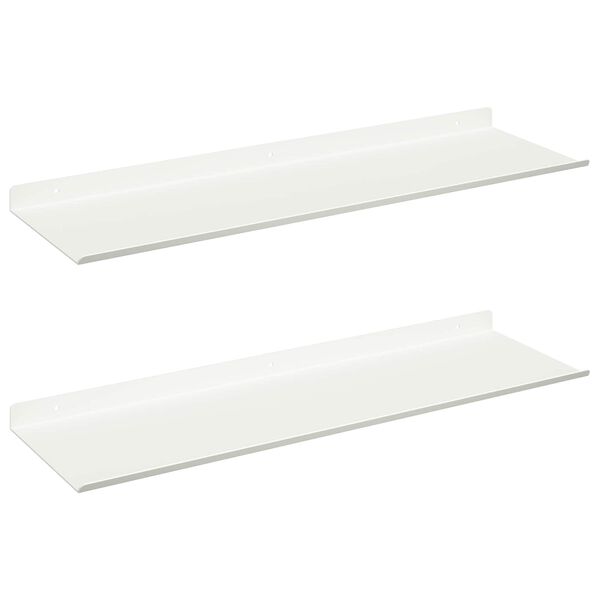 vidaXL Lebegő polc Falra szerelhető 2 pcs Feh&eacute;r 60 x 18 x 2,5 cm Ac&eacute;l