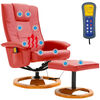 vidaXL piros műbőr masszázsszék lábzsámollyal