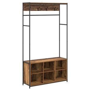 vidaXL Kab&aacute;t&aacute;llv&aacute;ny cipőpaddal Antik Fa 100 x 32 x 180,5 cm Szerelt Fa