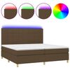vidaXL barna sz&ouml;vet rug&oacute;s &eacute;s LED-es &aacute;gy matraccal 200x200 cm